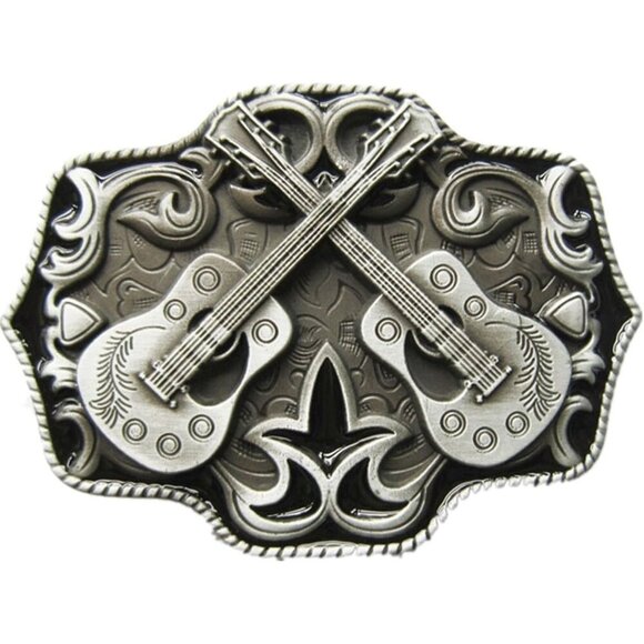 ❤️ New Vintage Guitar  Style Country Music Cowboy Cowgirl Belt Buckle Stylish - Picture 1 of 6